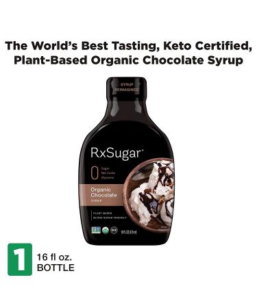 RxSugar Plant-Based Organic Chocolate Syrup 16 oz - 0 Sugar, 0 Net Carbs, Diabetes-Safe | Keto & Gluten-Free - Buy Online on SooperMarket.com