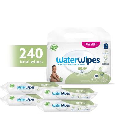 WaterWipes Textured Baby Wipes - 99.9% Water, Unscented, Hypoallergenic - 4 Packs (240 Count) - Buy Online on SooperMarket.com