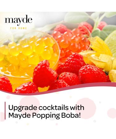 Mayde Popping Boba Pearls - Strawberry Flavor | 7 Pounds - For Drinks, Desserts, Breakfast Bowls - Buy Online on SooperMarket.com
