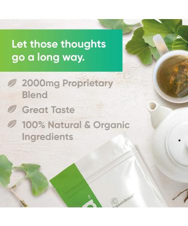 Organic Brain Tea with Gotu Kola, Ginkgo Biloba, Lion's Mane Mushroom & MCT - Memory & Focus Booster | Nootropic Tea - Buy Online on SooperMarket.com