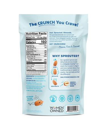 Daily Crunch Sprouted Almonds 5 oz Resealable Bags (Pack of 4) | Keto Friendly, Non-GMO, Vegan, Healthy Snack - Buy Online on SooperMarket.com