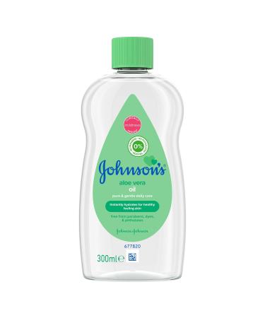 JOHNSON'S Aloe Vera Baby Oil 300ml Leaves Skin Soft and Smooth Ideal for Delicate Skin 300 ml (Pack of 1)