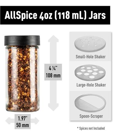 18 Pack 4oz Glass Spice Jars - AllSpice Set for Kitchen Storage - Buy Online on SooperMarket.com