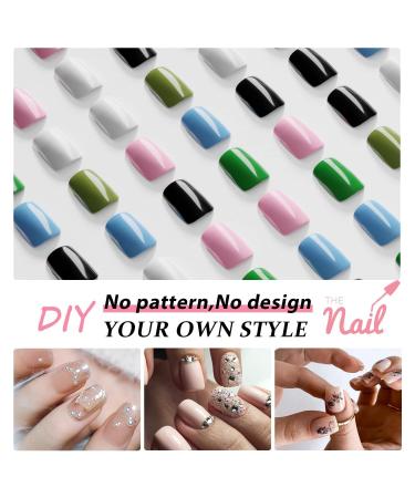 Hot Pink Medium Length Press On Nails Kit - 24PCS Square Fake Nails Set for Women - Summer Acrylic Glue On Nail Extensions - Buy Online on SooperMarket.com