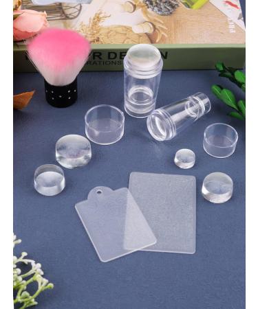 EBANKU 2PCS Clear Nail Stamper Set with Scrapers - Double Sided Silicone Jelly Stampers for Manicure - Buy Online on SooperMarket.com