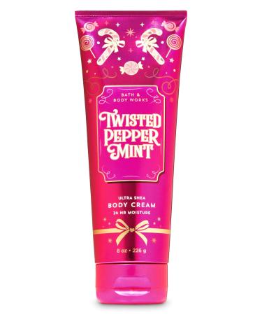 Bath and Body Works Twisted Peppermint Ultra Shea Body Cream 8 Oz. 8 Ounce (Pack of 1)