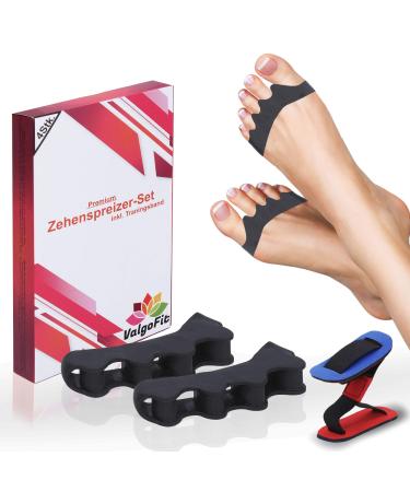 Valgofit toe spreader Hallux Valgus silicone 4x - toe separator - correction for all toes - soft - bandage footsteps spreiker ladies and men - with a free training band and eBook