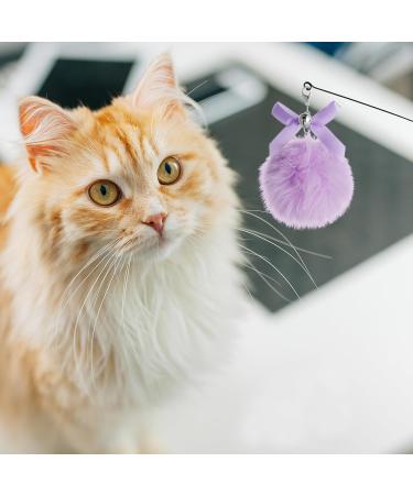 Bewudy 2 PCS Cat Wand Interactive Cat Toy Interactive Cat Wand Toys with Bells Cat Feather Toys for Indoor Cats Feather Dangler Funny Exercise for Indoor Cat Kitten Catcher (Ball) - Buy Online on SooperMarket.com
