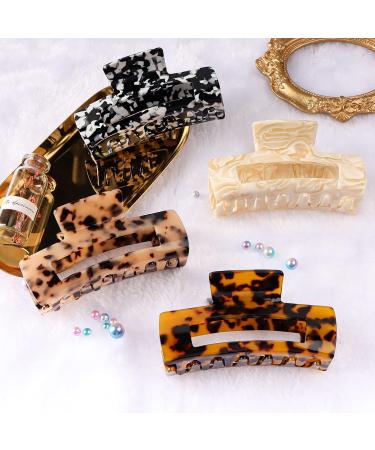 HAYHOI 4PCS Hair Claw Clips | Acrylic French Butterfly Jaw Clips Set | Leopard Print Hair Accessories for Women & Girls - Buy Online on SooperMarket.com
