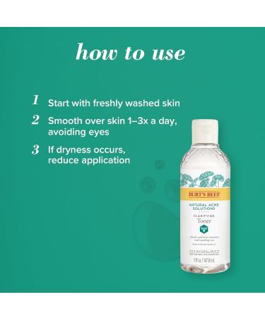 Burt's Bees Natural Acne Solutions Clarifying Toner - Salicylic Acid Facial Toner for Acne-Prone Skin | 100% Natural Skin Care | 5 fl. oz - Buy Online on SooperMarket.com