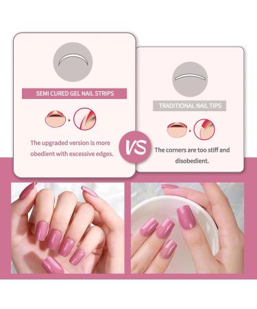 16 PCS Purple Gel Nail Polish Stickers - Full Wraps for Women & Girls | Cured Gel Nail Strips Decoration (BSG-0296-rosa) - Buy Online on SooperMarket.com