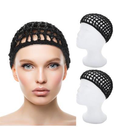 2 PCS Black Mesh Hair Net Caps for Women - Long Straight/Curl Wig Snood Wrap Bonnets with Bun Lift Strap - Ideal for Sleeping, Cooking, Ballet - Buy Online on SooperMarket.com