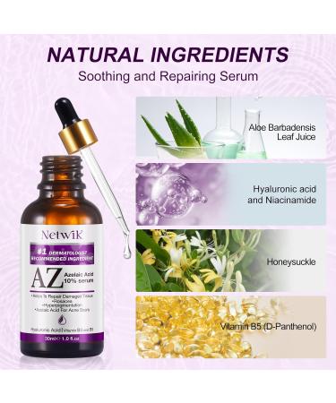Marianp Hyaluronic Acid Serum & Azelaic Acid 10% for Acne Pigmentation & Rosacea - Vitamin B3 & B5 | Best Skincare Treatment - Buy Online on SooperMarket.com