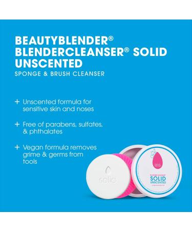 Beautyblender Blendercleanser Solid Unscented - Vegan Makeup Sponge & Brush Cleaner | Professional Cleansing Tool + Silicone Scrub Mat | Cruelty Free Made in USA - Buy Online on SooperMarket.com