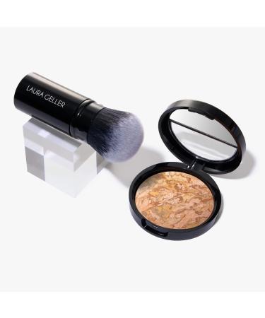 LAURA GELLER NEW YORK Baked Balance-N-Glow Illuminating Color Correcting Foundation - Medium - Retractable Airbrush Kabuki Brush (2 PC)
