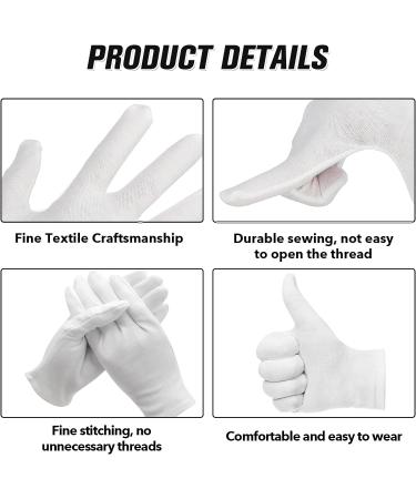 QOCO 3 Pairs White Gloves Cotton Moisturising Gloves for Eczema Dry Hands Breathable Machine Washable Cloth Gloves for Men Women Bedtime Sleep Overnight Hand Cream Lotion Protection Gloves - Buy Online on SooperMarket.com