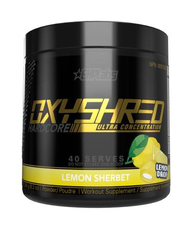 EHPlabs OxyShred Hardcore Thermogenic Pre Workout Shredding Supplement - Promotes Shredding Energy Booster Pre-Workout Mood Booster - Lemon Sherbet 40 Servings Lemont Sherbet