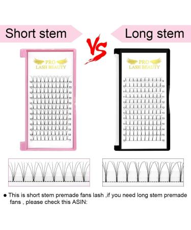 4D-D-0.10 Short Stem Pre Made Fan Eyelash Extensions 9-15mm - Russian Volume Lashes 0.07/0.10 - Buy Online on SooperMarket.com