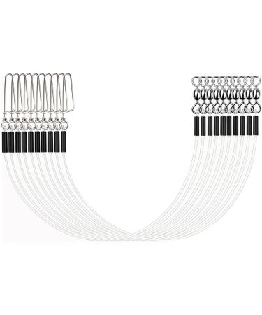 SEAOWL Fluorocarbon Fishing Leader,20LB-80LB Fluorocarbon Leaders for Saltwater Freshwater,100% Fluorocarbon Leaders Line with Swivels and Snap black-12pcs 12-35lb