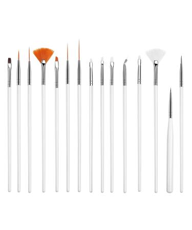 Inge Nail Art Brushes Set 15-Pieces Fine Nail Art Brush Kit for Detailed Painting Ideal for Gel Nail Brush Applications