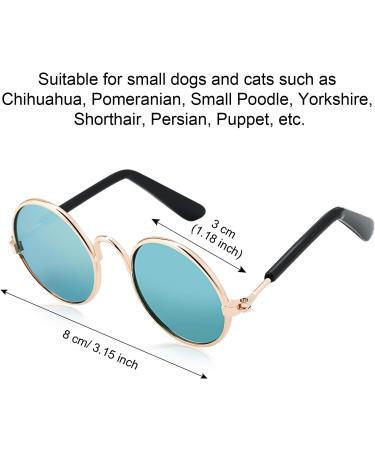6-Piece Cat Sunglasses for Pets | Funny Retro Circular Eyewear for Small Dogs | Photos Props & Cosplay Glasses in Black & Mix Reflective Colors - Buy Online on SooperMarket.com
