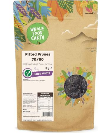 Wholefood Earth Organic Dried Figs 2 kg | Raw | Sundried | GMO Free | Vegan | High Fibre | Certified Organic & Pitted Prunes 70/80 1kg | GMO Free | Natural | Vegan | High Fibre - Buy Online on SooperMarket.com