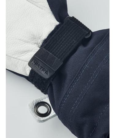 Hestra Army Leather Heli Ski Junior Mitt | Waterproof Insulated 3-Finger Kids Gloves - Navy 5 - Buy Online on SooperMarket.com
