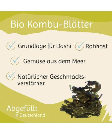 Algae Shop Bio Kombu Leaves - 100g | Edible Atlantic Algae for Dashi | Vegan & Raw Food - Buy Online on SooperMarket.com