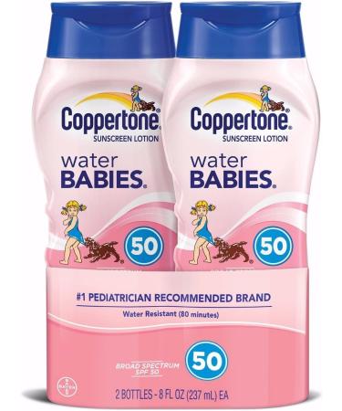 Coppertone Water Babies Sunscreen Lotion SPF 50 8 oz. (Pack of 2)