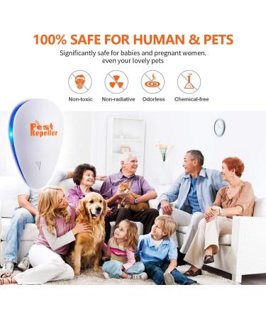 Set of 6 Ultrasonic Pest Repellers - Electronic Plug-in Indoor Repellent for Fleas, Insects, Mosquitoes, Mice, Spiders, Ants, Rats, Roaches, Bugs - Non-Toxic for Humans & Pets - White - Buy Online on SooperMarket.com