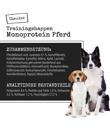 Chewies Training Swap Horse - Monoprotein Dog Snack - 300g Cereal & Sugar-Free - Soft Hypoallergenic Treats for Training - Buy Online on SooperMarket.com