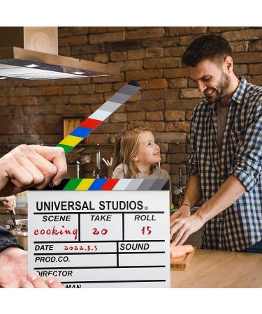 MCPINKY White Wooden Clapper Board - Rainbow Film Slate for Director Props - Buy Online on SooperMarket.com