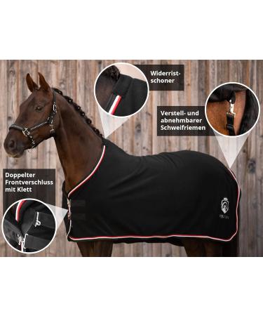 Equilyx Sweat Ceiling Horse Blanket | Perfect Fit Fleece | Moisture Absorbing Breathable Warming Transport Blanket (Black 145) - Buy Online on SooperMarket.com