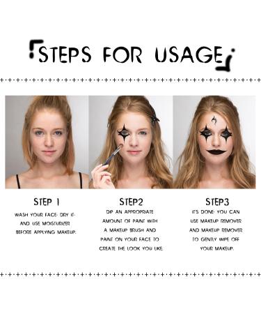 Professional Halloween Cosplay Makeup - Black & White Face Body Paint Set with Brushes | Large Capacity Palette for Full Coverage - Buy Online on SooperMarket.com