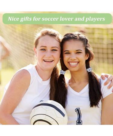 8 Piece Soccer Hair Scrunchies - No Crease Elastic Hair Bands for Girls and Women Players - White Soccer Hair Accessories - Buy Online on SooperMarket.com