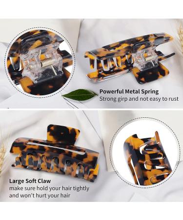 Multi-Color Hair Claw Clips Set - Tortoise Shell & Leopard Print Barrettes for Women & Girls (6 Pack) - Buy Online on SooperMarket.com