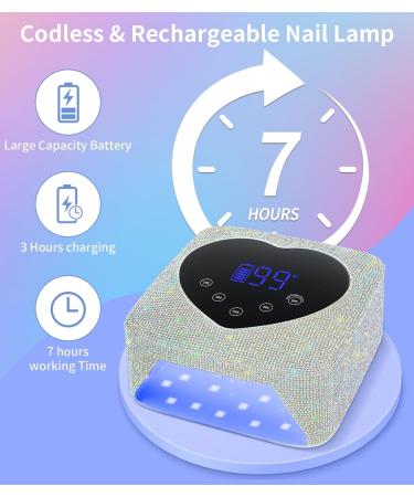 Buy HUGMAPLE Cordless UV Nail Lamp - 72W Rechargeable Diamond LED Dryer for Gel Nails | Fast Curing & Touch Control & Auto Sensor | Ideal for Salon & Home - Buy Online on SooperMarket.com