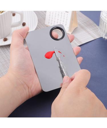 Stainless Steel 2 in 1 Makeup Mixing Palette Set with Spatula - Perfect for Foundation, Eye Shadow, and Nail Art - Buy Online on SooperMarket.com