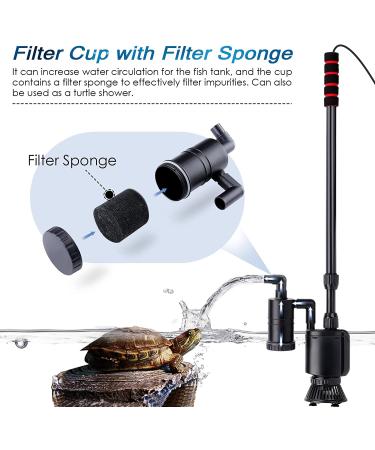 AQQA Electric Aquarium Gravel Cleaner 6-in-1 | 320GPH 20W Automatic Fish Tank Cleaning Tool | Suitable for Water Changes, Sand Washing, and Water Filtration - Buy Online on SooperMarket.com