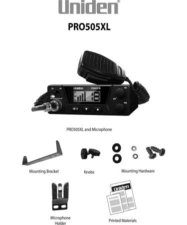 Uniden PRO505XL 40-Channel CB Radio - Compact Design, PA Function, Emergency Channel 9, External Speaker Jack, Large Display - Black - Buy Online on SooperMarket.com