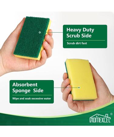 24 Count Heavy Duty Scrub Sponges for Kitchen Household Cleaning - Small Dish Sponges 3.5x2.1x0.9 - Buy Online on SooperMarket.com