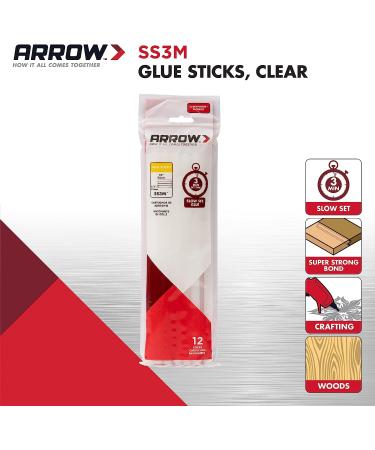 Arrow SS3M Full Size Slow Set Glue Sticks for Hot Glue Guns  Use for High Temp and Low Temp Crafting  Hobbies  and General Repair Projects  10-Inch by 1/2-Inch  Clear  12-Pack - Buy Online on SooperMarket.com