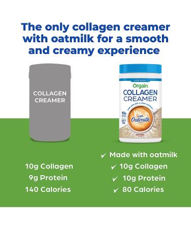Orgain Collagen Creamer with Organic Oatmilk Powder - 10g Grass-Fed Collagen, MCT, Avocado & Coconut Oil - Non-Dairy, Non-GMO - 10 oz - Buy Online on SooperMarket.com