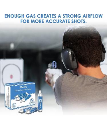 BLUE FLAG 12-Gram CO2 Cartridges - 10 Pack for Pellet, BB, and Airsoft Guns - Buy Online on SooperMarket.com