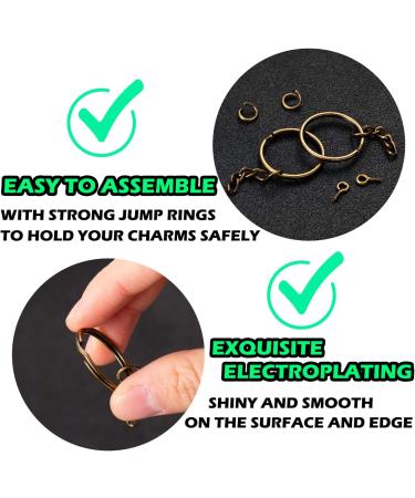 100Pcs 1 Inch Antique Bronze Keychain Rings with Jump Rings and Screw Eye Pins - Bulk Craft Supplies - Buy Online on SooperMarket.com