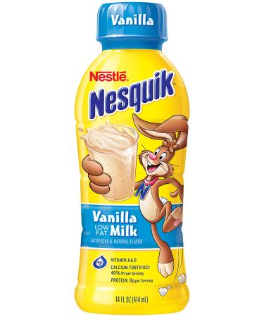 Nestle Nesquik Low Fat 1% Milk, Vanilla, 14 Ounce (Pack of 12) Vanilla 14 Fl Oz (Pack of 12)