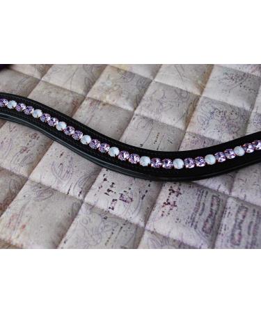 Gl cksHucke 'Fliederliebe' Glitter Browband - Purple & Light Blue Curved Leather for Ponies - Buy Online on SooperMarket.com