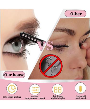 Heated Eyelash Curler Electric Eyelash Curler with 3 Temperature Modes Heated Eyelash Curler USB 15s Fast Heating Eyelash Curler Long-Lasting Curl for All Eyelashes White - Buy Online on SooperMarket.com