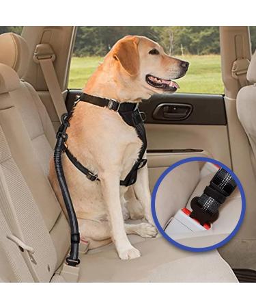 Adjustable Dog Car Seat Belt Harness Pet Safety Belt with Elastic Strap Dog Car Harness for Travel Black 20in-29in long - Buy Online on SooperMarket.com