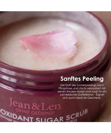 Jean & Len Antioxidant Sugar Scrub Peony & Lychee - Paraben & Silicone Free Exfoliating Scrub with Rich Oils | 200ml Fragrant Skincare - Buy Online on SooperMarket.com